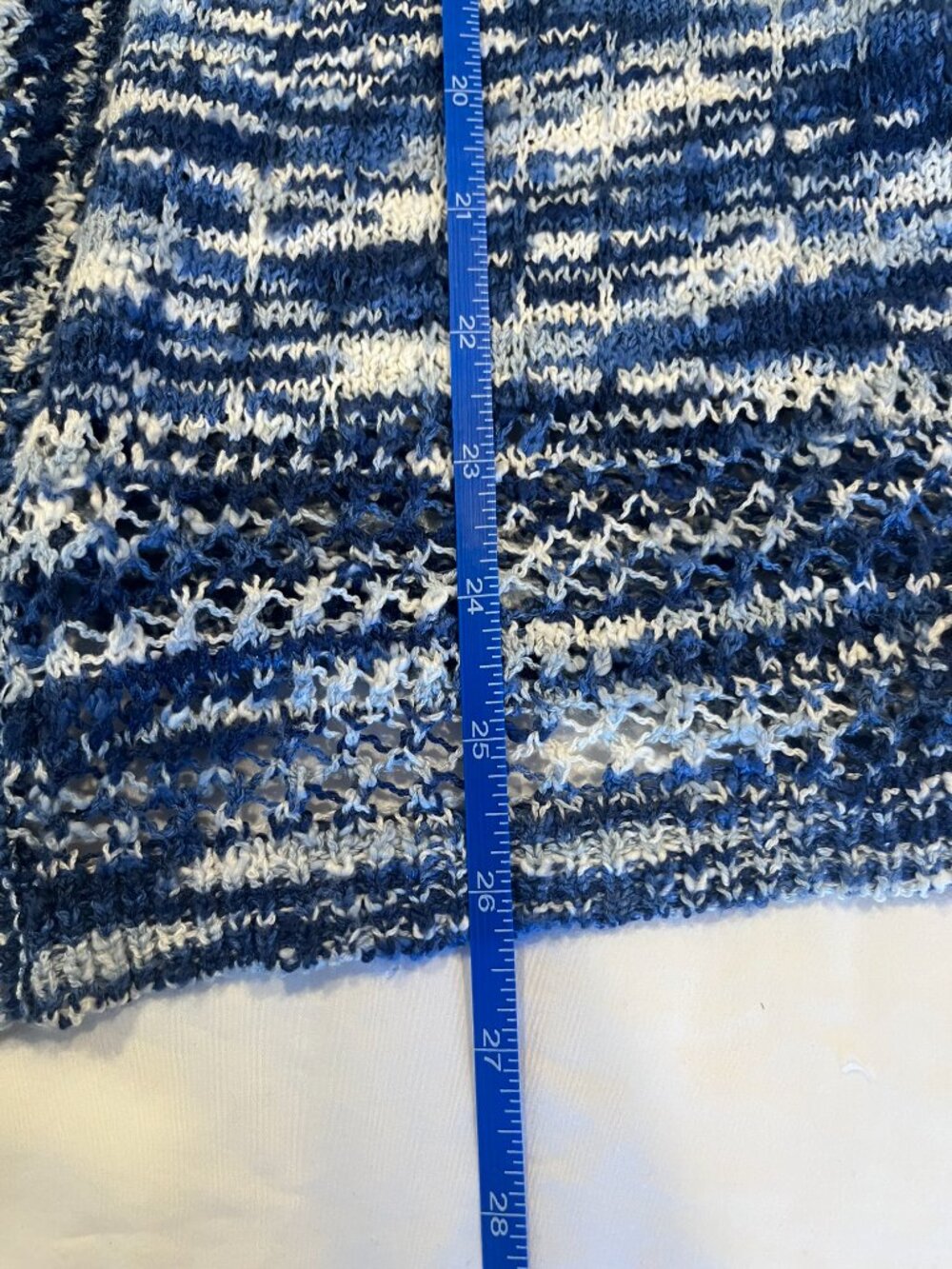Alfred Dunnaer Open Front Sweater - Blue & White - PXL - Like New - Picture 5 of 8